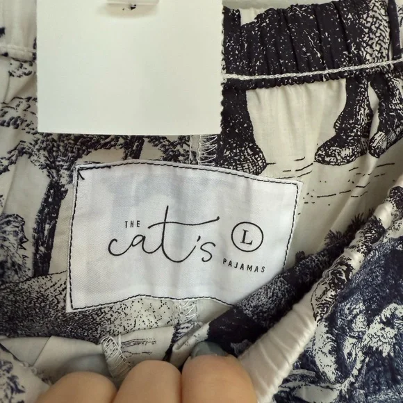 The Cat’s Pajamas Safari Toile Luxe Pima Cotton in Blue Large (current style) - Picture 12 of 16